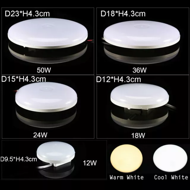 LED Ceiling Light Bright Round Panel Down Lights Bathroom Kitchen Room Wall Lamp