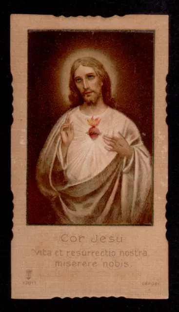 Santino Holy Card - SANTA LEGA EUCARISTICA  n° 12011 SACRO CUORE DI GESU' CROMO