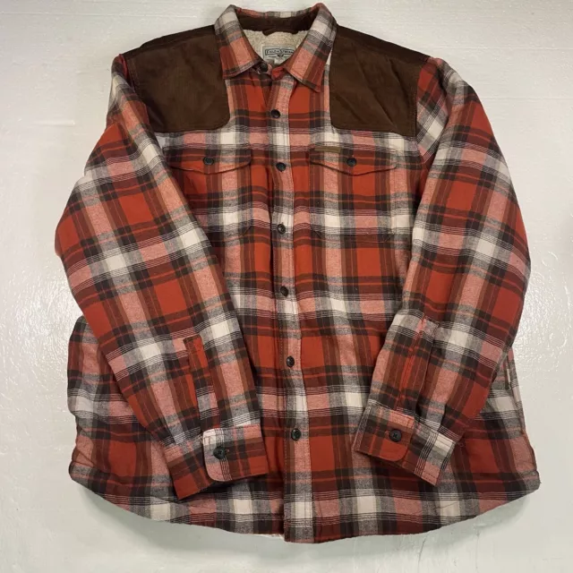 FIELD & STREAM sherpa fleece lined flannel shirt jacket XL vtg y2k camp ...