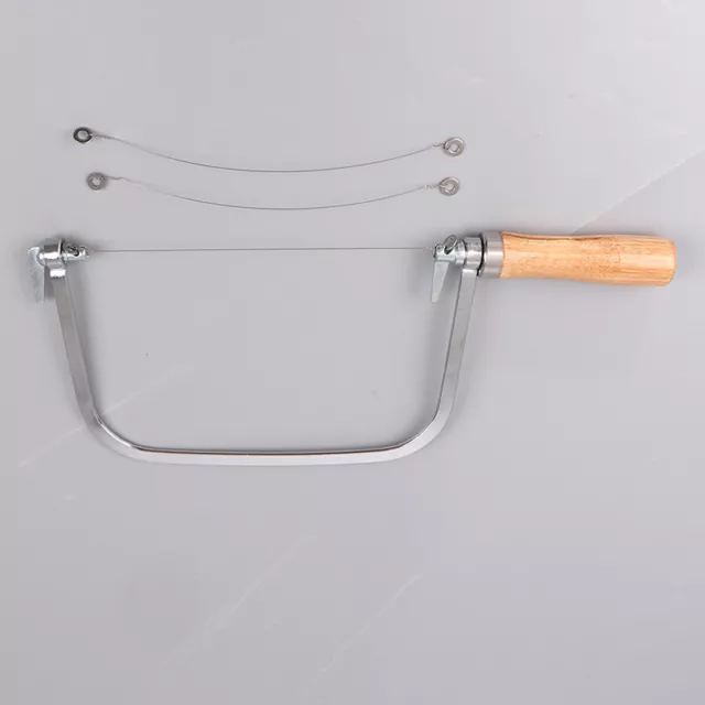Wooden Stainless Steel String Cutter Saw With 2 Strings For Diy Soap Candle URUK