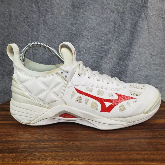Mizuno Wave Momentum Shoes Women's 8.5 White Red Volleyball Athletic Sneakers