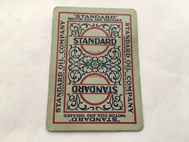 Scarce Cww1 Vintage “Standard” Motor Oils And Greases Adv Playing Card