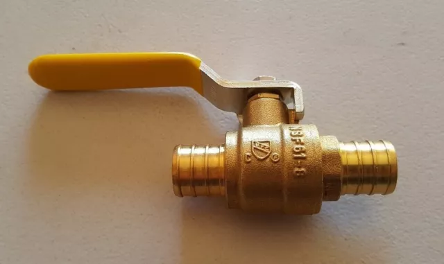 1 Piece 3/4" Pex Brass Shut Off Ball Valve Full Port (Lead-Free)