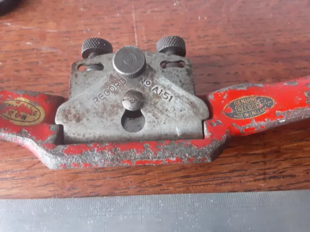 Vintage Original Record A151 Flat Sole Iron adjustable spoke shave. 2