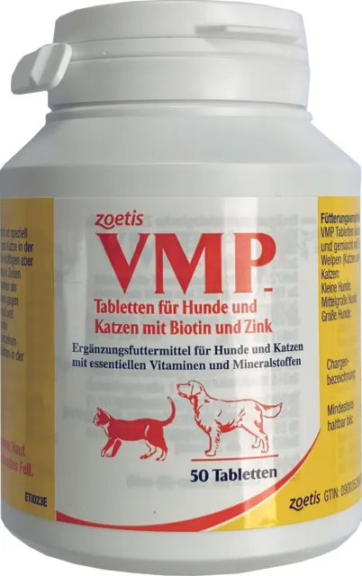 VMP Pfizer Zoetis 50 Tabletten Dose - Vitamine Hunde -DHL kostenlos!(147,91€/Kg)