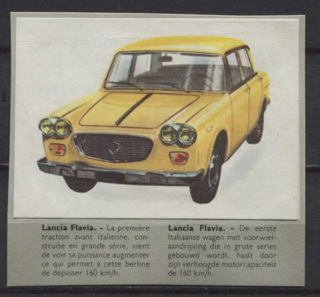 Lancia Flavia Vintage 1960s Dutch Trading Card Jacques Chocolade