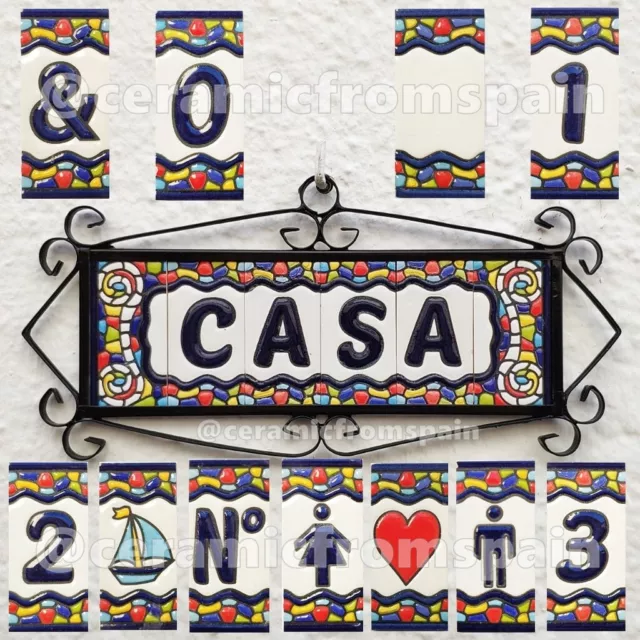 Spanish Ceramic tile letters - House ceramic numbers - GAUDI - BARCELONA -