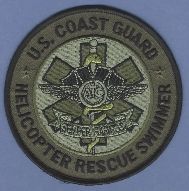 United States Coast Guard Helicopter Rescue Swimmer Patch Subdued
