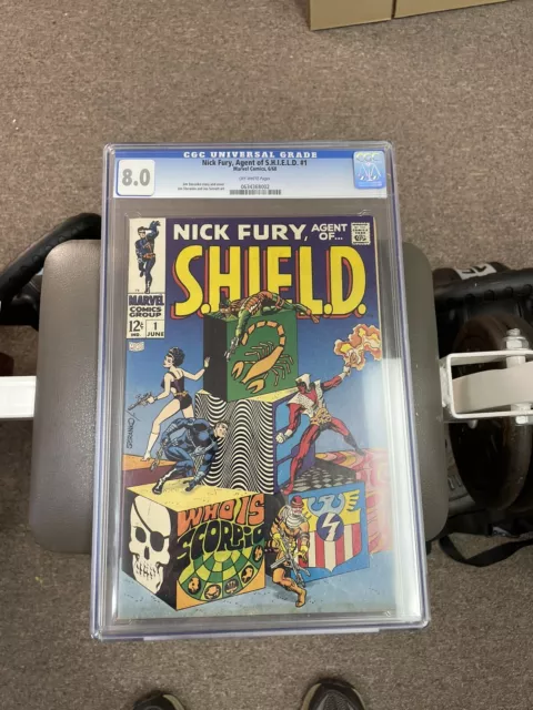 Nick Fury Agent of Shield #1, CGC 8.0, Off White Pages.  Steranko goodness!!