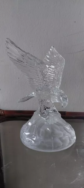 Statuette D'Aigle En Cristal Vintage