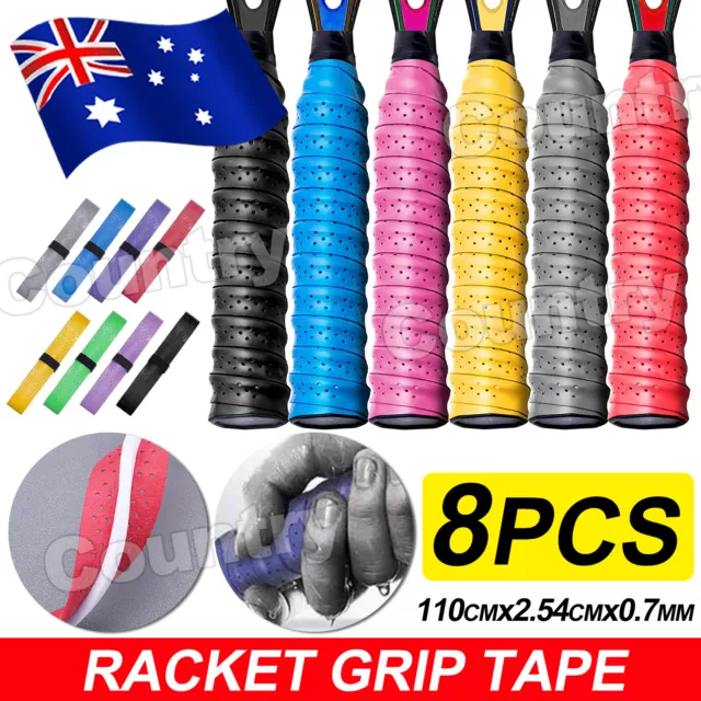 8x Anti-slip Racket Grip Tape Badminton Tennis Over Squash Racquet Rod Sweatband