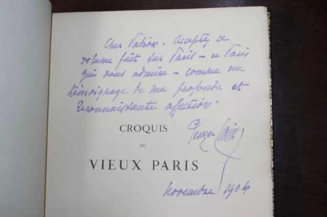 ✒ Georges CAIN Croquis du vieux PARIS 1905 EO rare 125ex envoi Edouard DETAILLE 3