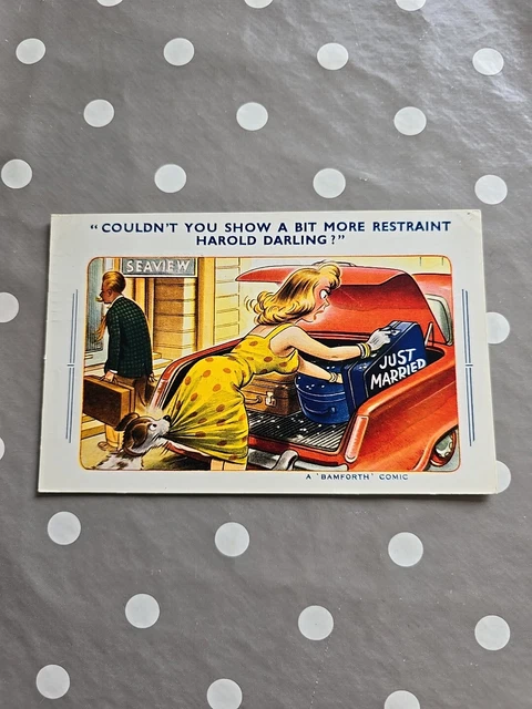 VINTAGE SAUCY SEASIDE Comic Postcard Bamforth Brown Triangle No 1728 £7 ...