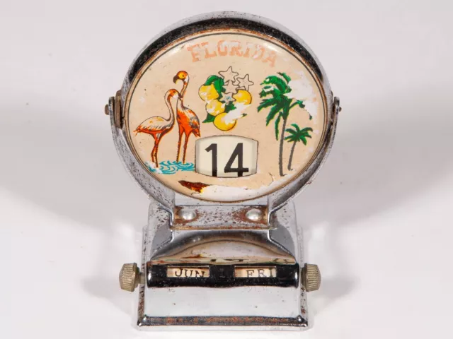 Vintage Flip Perpetual Calendar - Working Desk Accessory with Florida Graphics