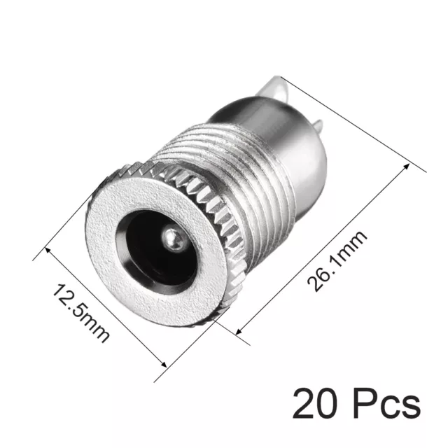 5.5x2.1mm Conector de alimentación DC Hembra Conector w Cubierta de Polvo 20pcs 2