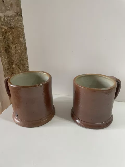 2 Chopes En Grès Mug Tasses Hautes Collection Déco Vintage Rétro