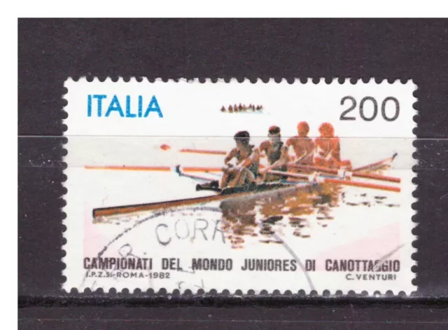 FRANCOBOLLI Italia Repubblica  1982 Mondiali Canottaggio 200 L SAS1606