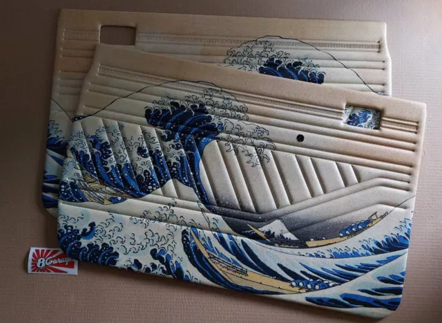 8 Garage Custom Door Panel Set for Datsun 720 / image The Great Wave