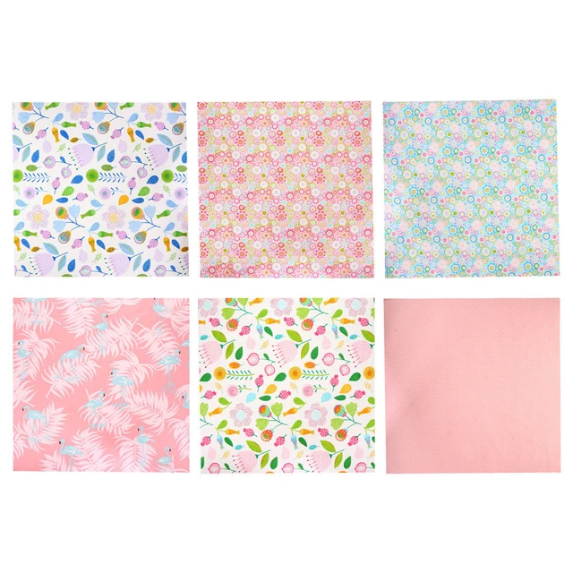 6 Pcs DIY Handcraft Patchwork Quilted Fabric Square Earth Tones
