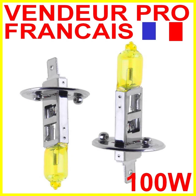 AMPOULE LAMPE H1 100W JAUNE YELLOW 3000K HALOGENE POUR FEU PHARE XENON P14,5s 12