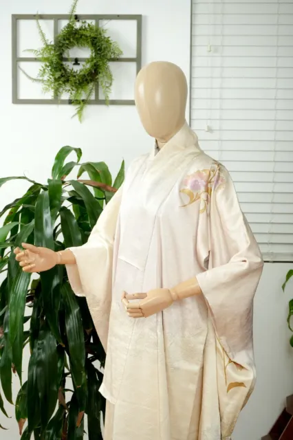 Dear Vanilla Japanese Silk Furisode Kimono Women's Authentic Japan Vintage Mint 2