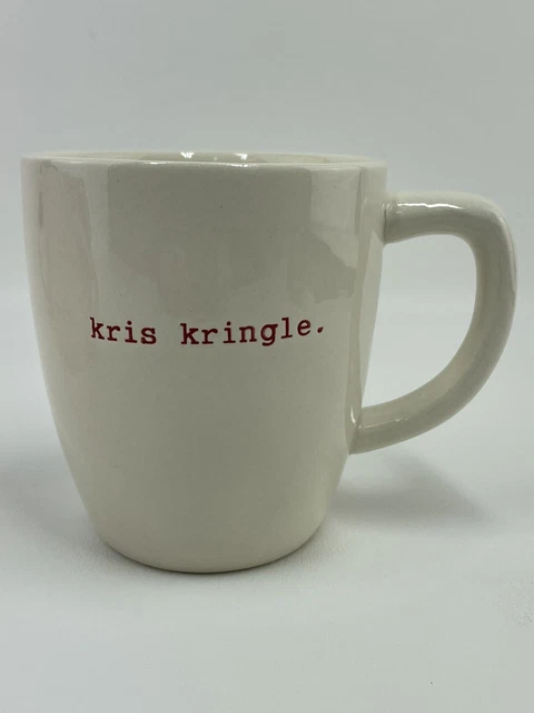 Rae Dunn Christmas Mug KRIS KRINGLE Brand New Never Used Farmhouse Style Magenta