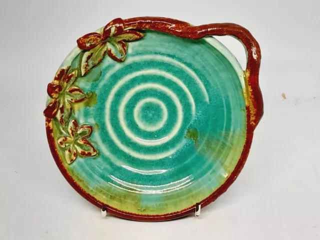 Australian Pottery - Nell Mccredie Decorated Leaf Bowl