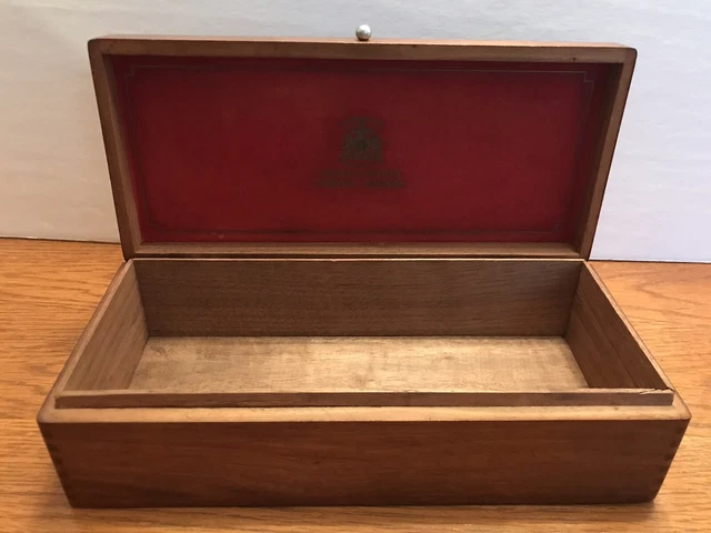 Vintage Benson & Hedges Virginia Rounds Hinged Wooden Cigar Box Dovetail Edges
