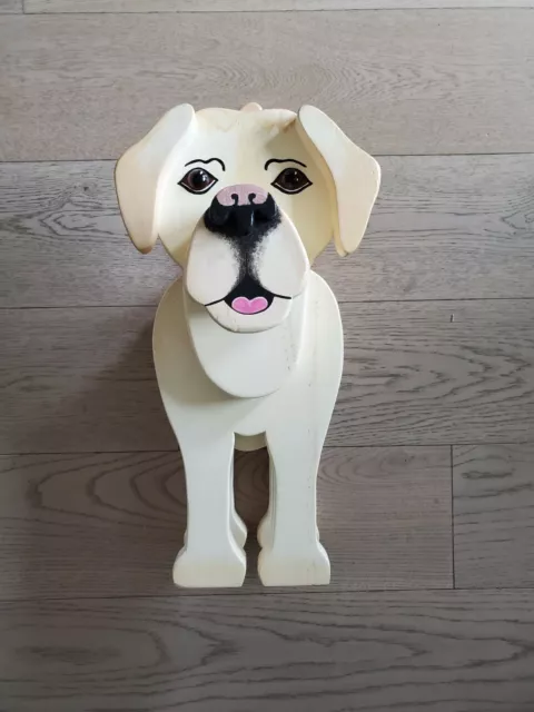 Hand Made Wood Labrador Wooden Large Figurine, Door Stop 18" tall, 9.5" deep EUC
