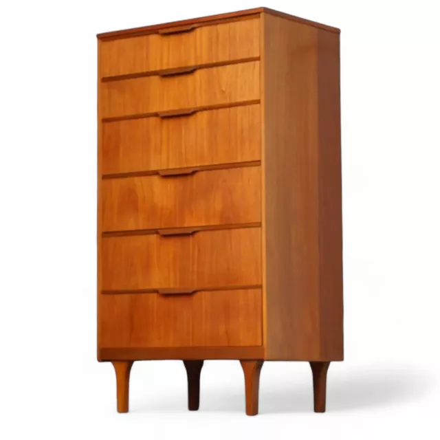 Austin Suite Teak Tall Boy Mid Century Retro Chest of Drawers