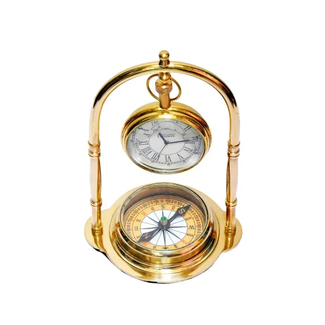 Personalized table clock, I With base Direction Compass I Custom gift Desktop