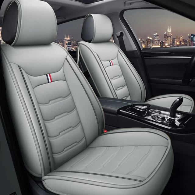 9pcs Car Seat Covers Set Full Surrounded Leather Universal Fit Vehicles Auto SUV