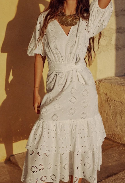 sachin and babi light blue dress Zara Embroidered Halter Dress by Zara