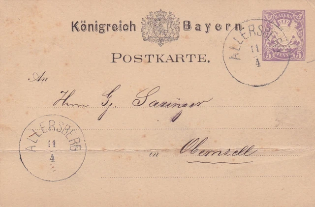 PK Königreich Bayern , 1880, Allersberg