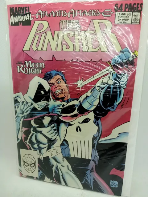 The Punisher Marvel Annual VG+ Issue #2 1989 - 1st Battle With Moon Knight