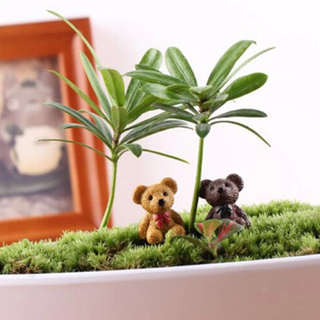 10x Miniature Resin Figurine Micro Landscape Yard Pot Bonsai DIY Decor Bear