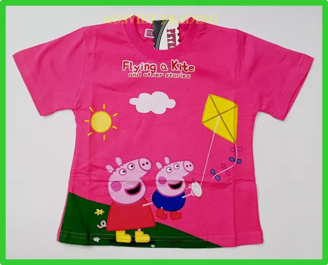 BNWT Peppa Pig Girls kids cartoon Top T-shirt Tshirt 100% cotton new release