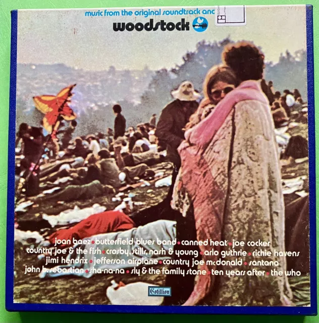 Woodstock Soundtrack Reel to Reel Stereo 4-Track Audio Tape 3 3/4 IPS Cotillion