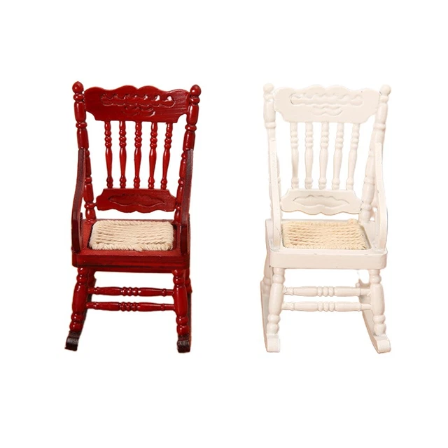 Adorable Miniature Dollhouse Rocking Chair Toy for 1 12 Scale Furniture