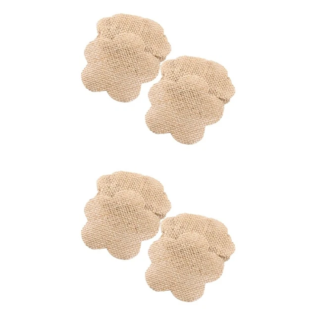 40 Pcs Burlap Pieces Ornaments Christmas Flower Cutouts Tree