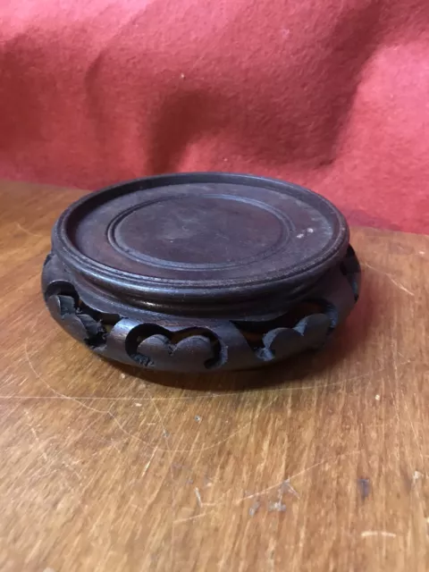 Carved Chinese Wooden Stand Pierced Carving Hardwood Antique Wooden Base