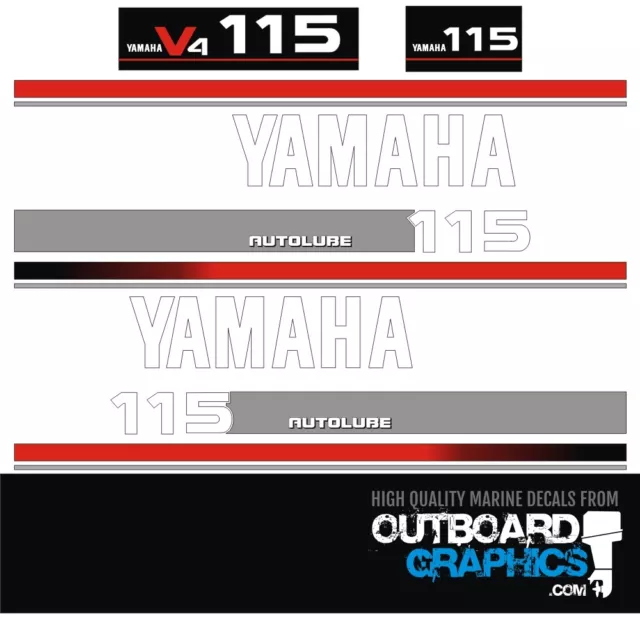 Yamaha 115hp V4 2 stroke outboard engine decals/sticker kit