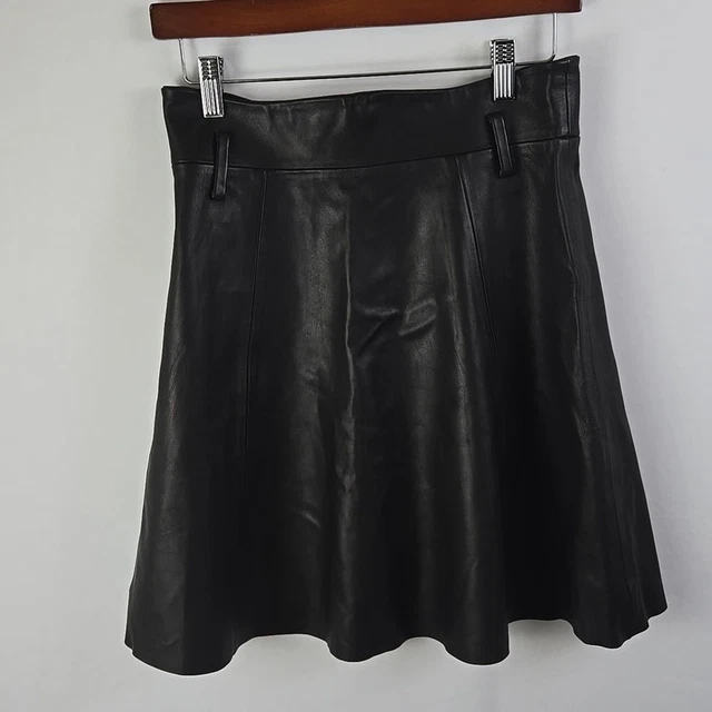 Jupe En Cuir D'agneau Noir Ba§sh - Taille 34/36, Occasion Très Bon état