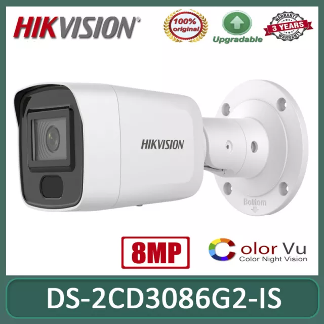 Hikvision DS-2CD3086G2-IS 8MP 4K POE IR DarkFighter Fixed Bullet Network Camera