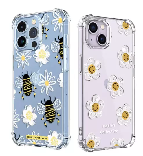 Fashion Daisy Flowers Bees Coque Cover Case For Iphone 15 Pro Max 14 13 12 11