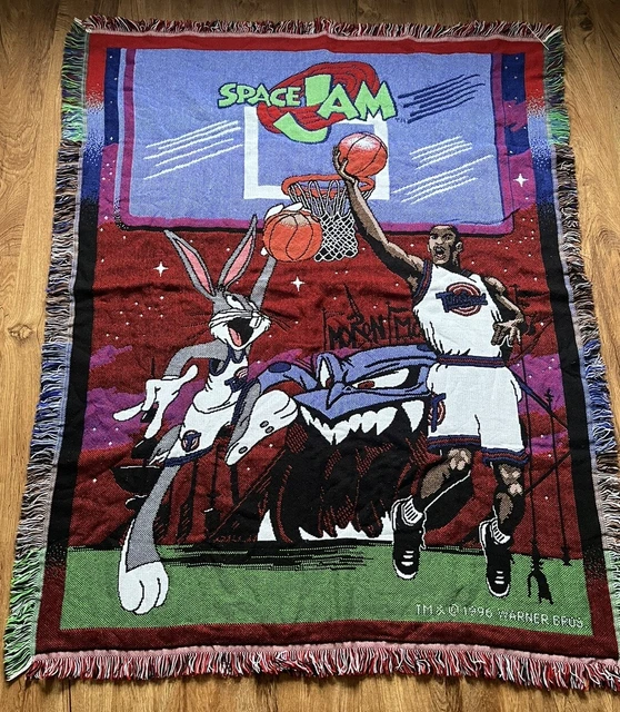 VINTAGE MICHAEL JORDAN Bugs Bunny Space Jam 1996 Warner Bros Throw