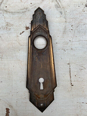 Vintage Art Deco Door Knob Skeleton Key Hole Back Plate Restore 3