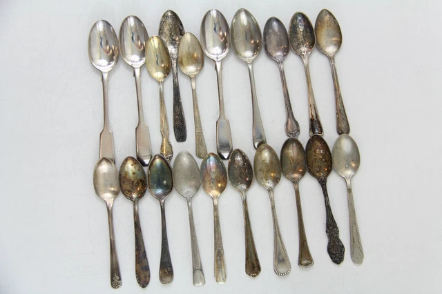 20x DEMITASSE SPOON FLATWARE SILVERPLATE LOT VINTAGE CRAFT REUSE REPURPOSE