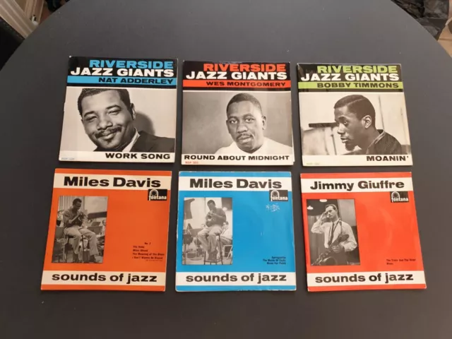 Job Lot Of 6 X Jazz 7" Vinyl Records Miles Dsavis Bobby Timmons            