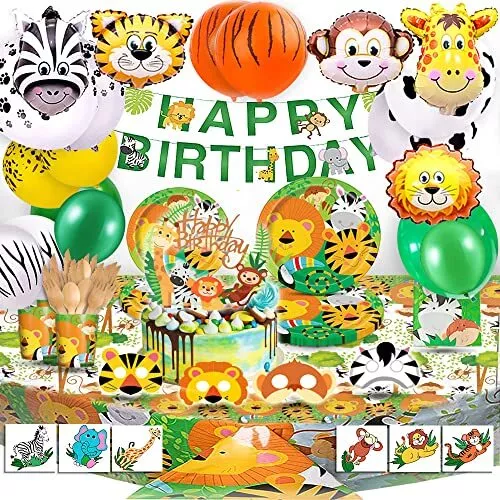 BEA'S PARTY KIT Anniversaire Safari Decoration Anniversaire Garcon Ballons  An EUR 45,71 - PicClick FR
